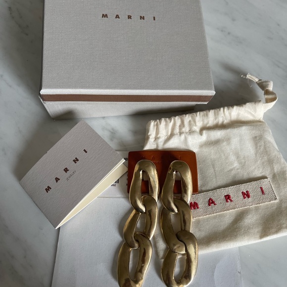 Marni gold link earrings - Picture 3 of 7